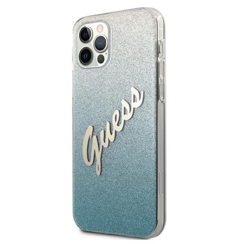 Guess GUHCP12MPCUGLSBL iPhone 12/12 Pro6,1" niebieski/blue hardcase Glitter Gradient Script