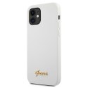 Guess GUHCP12SLSLMGWH iPhone12 mini 5,4" biały/white hardcase Metal Logo Script