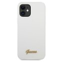 Guess GUHCP12SLSLMGWH iPhone12 mini 5,4" biały/white hardcase Metal Logo Script