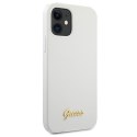 Guess GUHCP12SLSLMGWH iPhone12 mini 5,4" biały/white hardcase Metal Logo Script