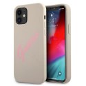 Guess GUHCP12SLSVSGP iPhone 12 mini5,4" szaro różowy/grey pink hardcase Silicone Vintage