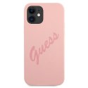 Guess GUHCP12SLSVSPI iPhone 12 mini5,4" różowy/pink hardcase Script Vintage