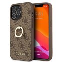 Guess GUHCP13L4GMRBR iPhone 13 Pro / 136,1" brązowy/brown hardcase 4G with ring stand