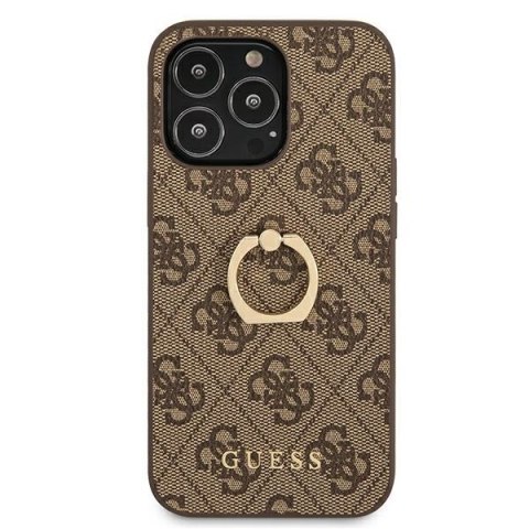 Guess GUHCP13L4GMRBR iPhone 13 Pro / 136,1" brązowy/brown hardcase 4G with ring stand