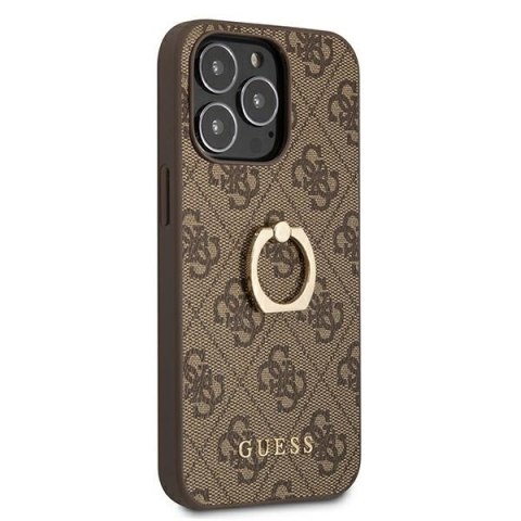 Guess GUHCP13L4GMRBR iPhone 13 Pro / 136,1" brązowy/brown hardcase 4G with ring stand