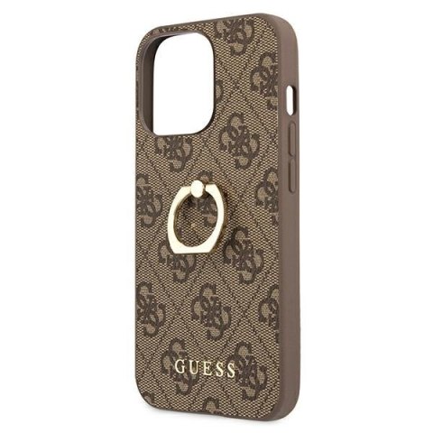 Guess GUHCP13L4GMRBR iPhone 13 Pro / 136,1" brązowy/brown hardcase 4G with ring stand