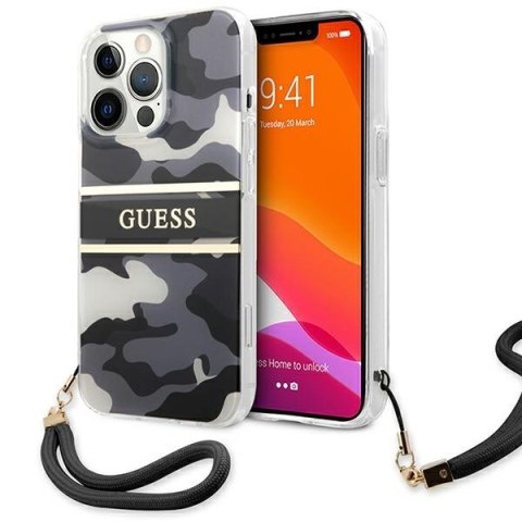 Guess GUHCP13XKCABBK iPhone 13 Pro Max6,7" czarny/black hardcase Camo Strap Collection