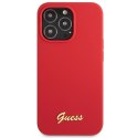 Guess GUHCP13XLSLMGRE iPhone 13 Pro Max 6.7" czerwony/burgundy hard case Silicone Vintage Gold Logo