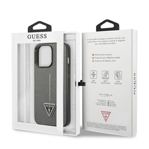 Guess GUHCP13XPSATLG iPhone 13 Pro Max6,7" srebrny/silver hardcase SaffianoTriangle Logo