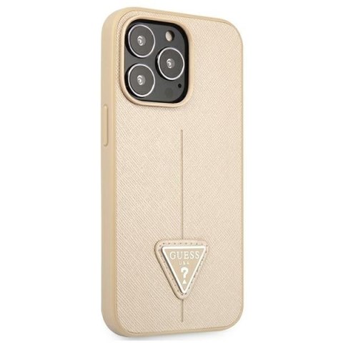 Guess GUHCP13LPSATLE iPhone 13 Pro/ 13 6,1" beżowy/beige hardcase SaffianoTriangle Logo