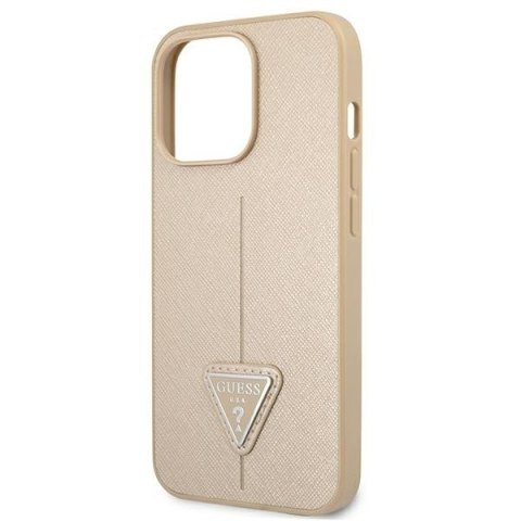 Guess GUHCP13LPSATLE iPhone 13 Pro/ 13 6,1" beżowy/beige hardcase SaffianoTriangle Logo
