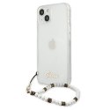 Guess GUHCP13MKPSWH iPhone 13 / 14 / 15 6.1" Transparent hardcase White Pearl