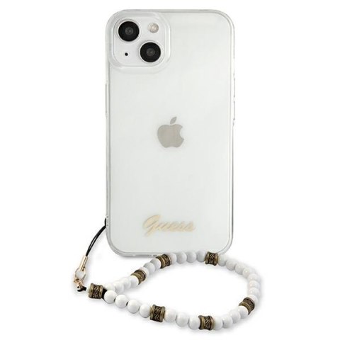 Guess GUHCP13MKPSWH iPhone 13 / 14 / 15 6.1" Transparent hardcase White Pearl