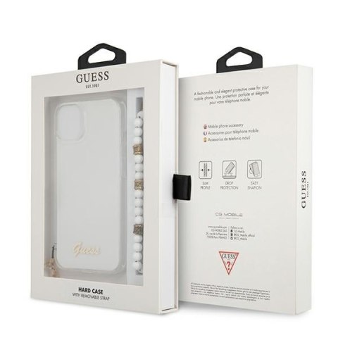 Guess GUHCP13MKPSWH iPhone 13 / 14 / 15 6.1" Transparent hardcase White Pearl