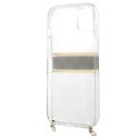 Guess GUHCP13SKC4GBGO iPhone 13 mini5,4" Transparent hardcase 4G Brown Strap Gold Chain