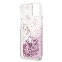 Guess GUHCP13SLGPEPI iPhone 13 mini 5,4"różowy/pink hardcase Peony Liquid Glitter