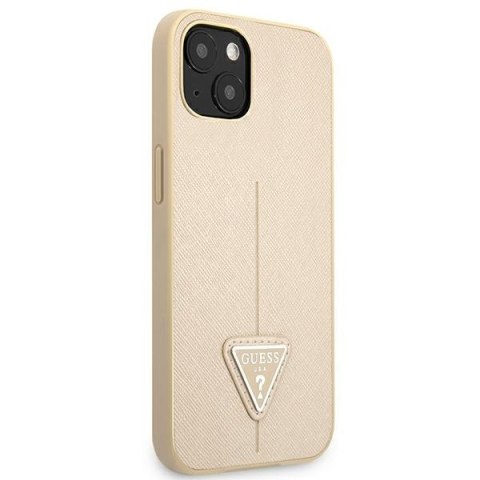 Guess GUHCP13SPSATLE iPhone 13 mini5,4" beżowy/beige hardcase SaffianoTriangle Logo