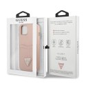 Guess GUHCP13SPSATPP iPhone 13 mini 5,4"różowy/pink hardcase SaffianoTriangle Logo Cardslot