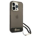 Guess GUHCP14LHGCOHK iPhone 14 Pro6,1" czarny/black hardcase Translucent Pearl Strap