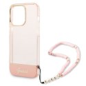 Guess GUHCP14XHGCOHP iPhone 14 Pro Max6,7" różowy/pink hardcase Translucent Pearl Strap