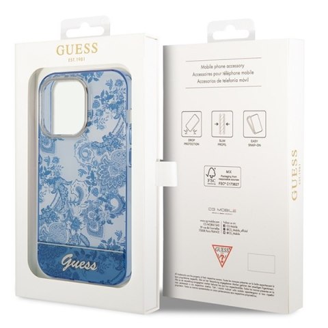 Guess GUHCP14XHGPLHB iPhone 14 Pro Max6,7" niebieski/blue hardcase Porcelain Collection