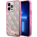 Guess GUHCP14XLC4PSGP iPhone 14 Pro Max6.7" różowy/pink hardcase Liquid Glitter 4G Transculent