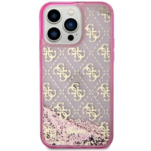 Guess GUHCP14XLC4PSGP iPhone 14 Pro Max6.7" różowy/pink hardcase Liquid Glitter 4G Transculent