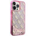 Guess GUHCP14XLC4PSGP iPhone 14 Pro Max6.7" różowy/pink hardcase Liquid Glitter 4G Transculent
