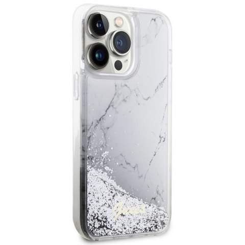 Guess GUHCP14XLCSGSGH iPhone 14 Pro Max6.7" biały/white hardcase Liquid Glitter Marble