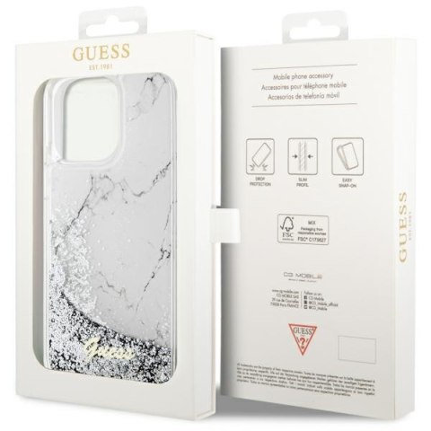 Guess GUHCP14XLCSGSGH iPhone 14 Pro Max6.7" biały/white hardcase Liquid Glitter Marble