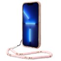 Guess GUHCP14LHGCOHP iPhone 14 Pro 6,1" różowy/pink hardcase Translucent Pearl Strap
