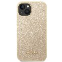 Guess GUHCP14MHGGSHD iPhone 14 Plus / 15 Plus 6.7" złoty/gold hard case Glitter Script
