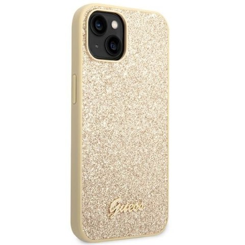 Guess GUHCP14MHGGSHD iPhone 14 Plus / 15 Plus 6.7" złoty/gold hard case Glitter Script
