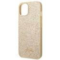 Guess GUHCP14MHGGSHD iPhone 14 Plus / 15 Plus 6.7" złoty/gold hard case Glitter Script
