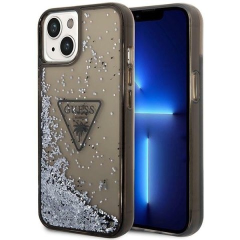 Guess GUHCP14MLFCTPK iPhone 14 Plus/ 15 Plus 6.7" czarny/black hardcase Liquid Glitter Palm Collection