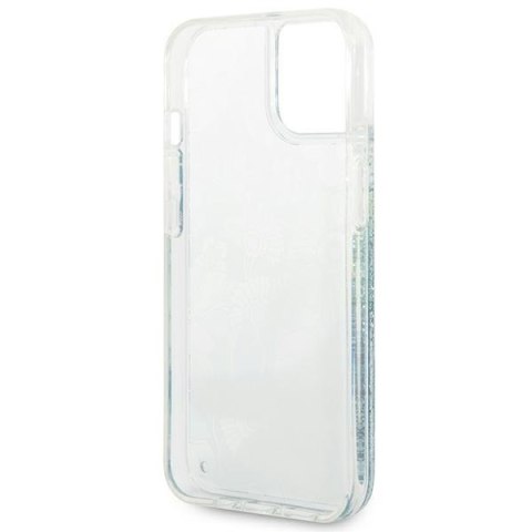 Guess GUHCP14MLFLSN iPhone 14 Plus / 15 Plus 6.7" zielony/green hardcase Flower Liquid Glitter
