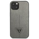 Guess GUHCP14MPSATLG iPhone 14 Plus / 15 Plus 6.7" srebrny/silver hardcase SaffianoTriangle Logo