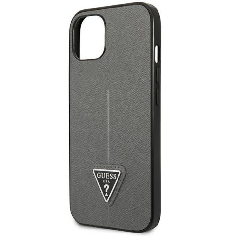 Guess GUHCP14MPSATLG iPhone 14 Plus / 15 Plus 6.7" srebrny/silver hardcase SaffianoTriangle Logo
