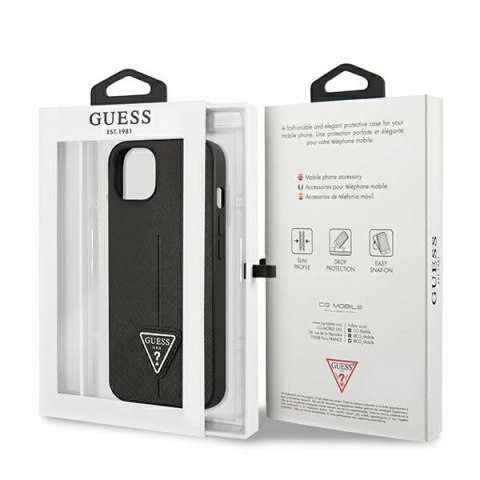 Guess GUHCP14MPSATLK iPhone 14 Plus / 15 Plus 6.7" czarny/black hardcase SaffianoTriangle Logo