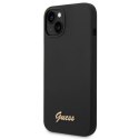 Guess GUHCP14MSLSMK iPhone 14 Plus / 15 Plus 6.7" czarny/black hard case Silicone Vintage Gold Logo