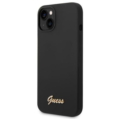 Guess GUHCP14MSLSMK iPhone 14 Plus / 15 Plus 6.7" czarny/black hard case Silicone Vintage Gold Logo