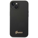 Guess GUHCP14MSLSMK iPhone 14 Plus / 15 Plus 6.7" czarny/black hard case Silicone Vintage Gold Logo