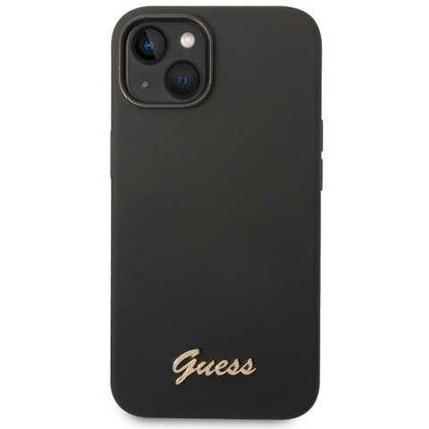 Guess GUHCP14MSLSMK iPhone 14 Plus / 15 Plus 6.7" czarny/black hard case Silicone Vintage Gold Logo