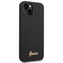 Guess GUHCP14MSLSMK iPhone 14 Plus / 15 Plus 6.7" czarny/black hard case Silicone Vintage Gold Logo