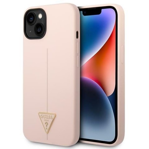 Guess GUHCP14MSLTGP iPhone 14 Plus / 15 Plus 6.7" różowy/pink hardcase Silicone Triangle