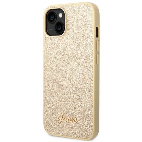 Guess GUHCP14SHGGSHD iPhone 14 / 15 / 136.1" złoty/gold hard case Glitter Script