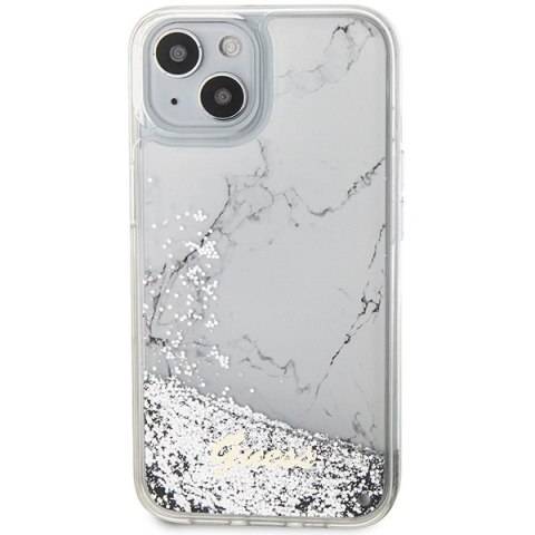 Guess GUHCP14SLCSGSGH iPhone 14 / 15 /13 6.1" biały/white hardcase Liquid Glitter Marble