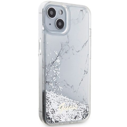 Guess GUHCP14SLCSGSGH iPhone 14 / 15 /13 6.1" biały/white hardcase Liquid Glitter Marble