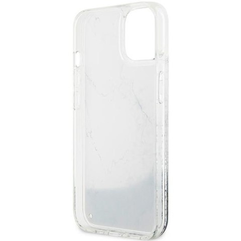 Guess GUHCP14SLCSGSGH iPhone 14 / 15 /13 6.1" biały/white hardcase Liquid Glitter Marble