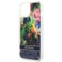 Guess GUHCP14SLFLSB iPhone 14 / 15 / 13 6.1" niebieski/blue hardcase Flower Liquid Glitter